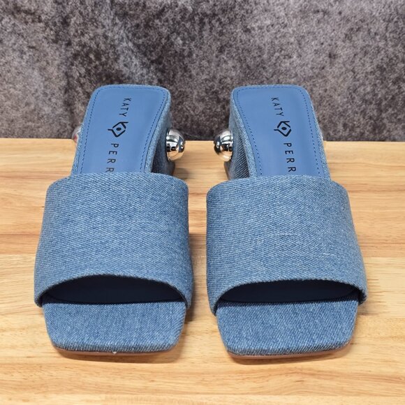 Katy Perry The Gemm Stud Slide Sandal Blue Denim - Picture 3 of 11